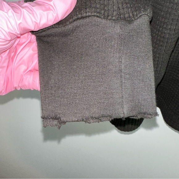 Cotton Citizen Waffle Knit Black Women’s Long Sleeve Shirt Dress Size M - Picture 4 of 10